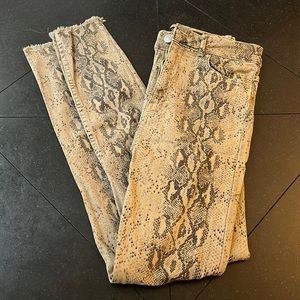 Zara snake print high waist skinny jeans